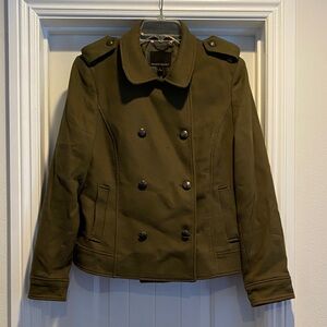 Banana Republic Khaki Double-Breasted Coat